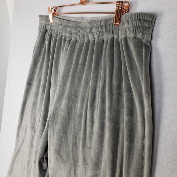 SKIMS Gray Velour Wide Leg Jogger Pants Sweatpants Pull-on size XL Lounge Soft - Picture 14 of 15
